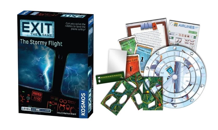 the box and components of the exit: the game series The stormy flight edition