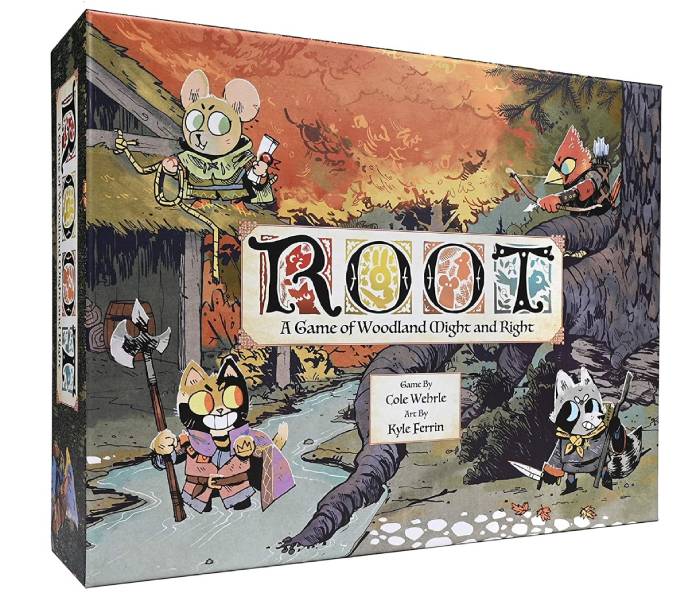3d box of Root, one of the best board games with cats