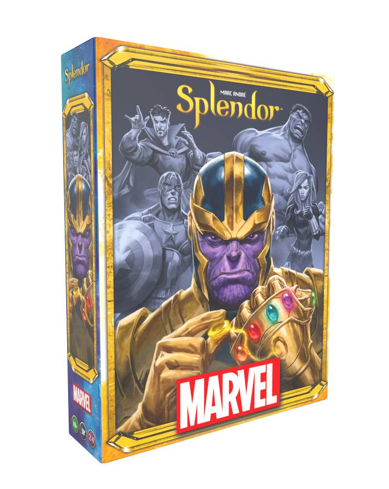 3d box of Marvel Splendor, one of the best marvel-themed board games