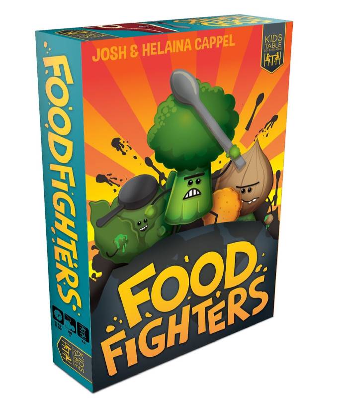 3d box of FoodFighters, one of the best food-themed board games